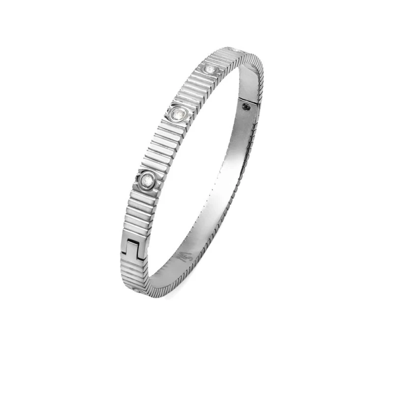 Image of Say It With Love Bangle - Silver Size: 7" Silver Unisex 7"