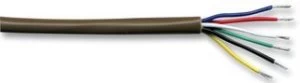 Image of CQR Brown 0.182mm 6 Core 3 Pair Round Professional Copper PVC Intruder Burglar Alarm Security Cable - 1 Meter