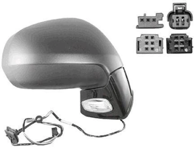 Image of VAN WEZEL 0972818 Wing mirror * HAGUS * Right, chrome, with temperature sensor, primed Outside Mirror (50)