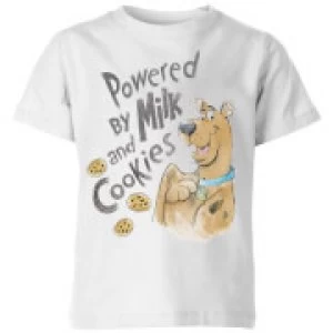 Image of Scooby Doo Powered By Milk And Cookies Kids T-Shirt - White - 11-12 Years
