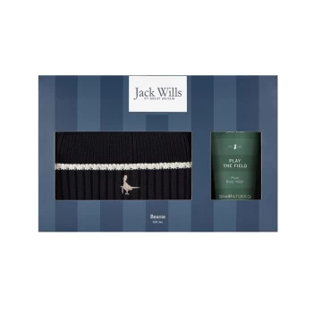 image of Jack Wills Mens Beanie Hat Gift Set - Navy