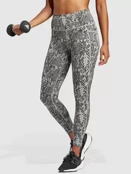Image of adidas Training Icons Opt St Rept 7/8 Leggings - Khaki Size M Women