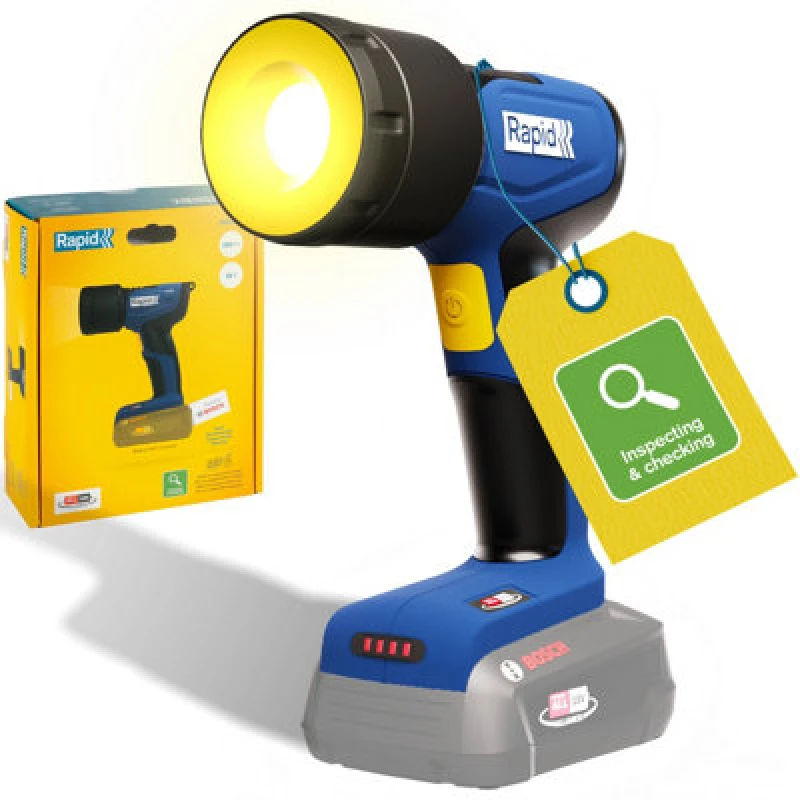 Image of Rapid LED Work Light Bwl290 18V Power 4 All Bosch Battery Powered Cordless Work Light Adjustable Dual Brightness Torch (Tool Only)