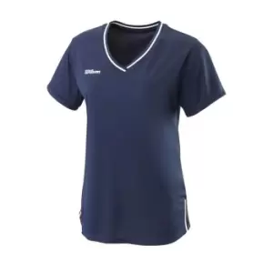 Image of Wilson Team V Neck T Shirt Womens - Blue