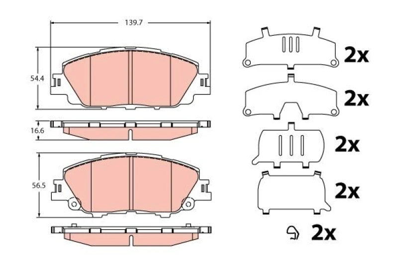Image of Brake pad set TRW GDB2394