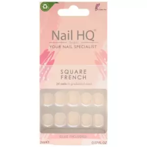Image of Nail HQ Square French Nails (24 Pieces)
