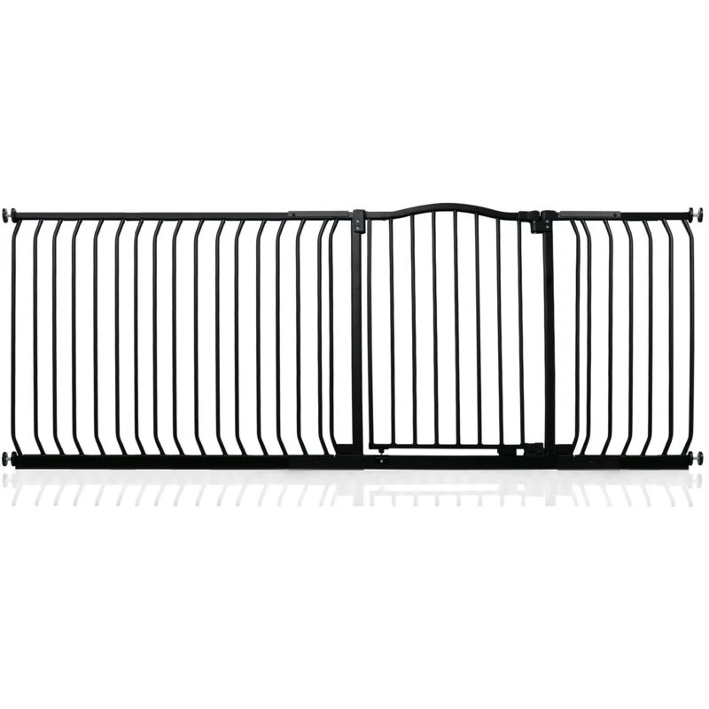 Image of Safetots Curved Top Safety Gate, 207Cm - 216Cm, Matt Black, Pressure Fit Stair Gate