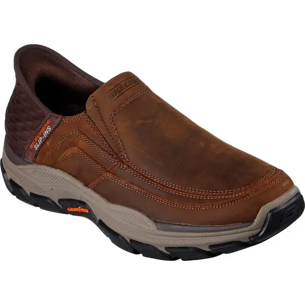 Image of Skechers Mens Slip Ins Respected Elgin Relaxed Fit Loafer Shoe - UK 11 Brown male PS3785DKB11