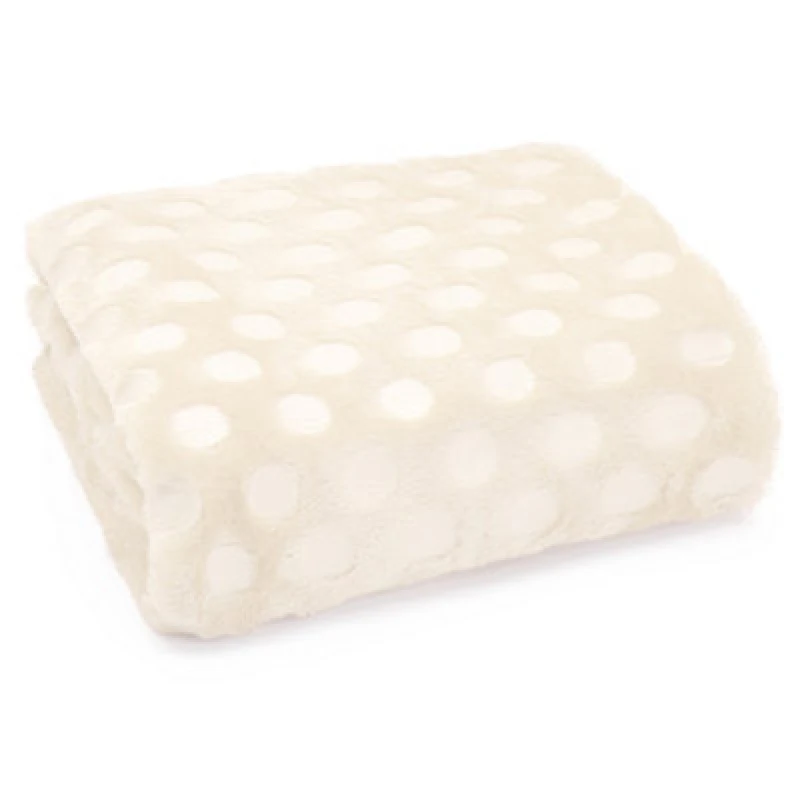 Image of Velosso Cosy Lounge Plush Popcorn Effect Faux Fur Throw Blanket - Heat Set, Soft Texture, Durable Fabric, Size 127Cmx150Cm - Cream