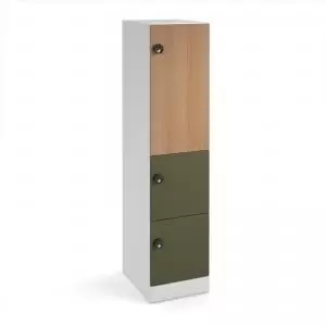 image of Flux 1700mm high lockers with three doors larger upper door -