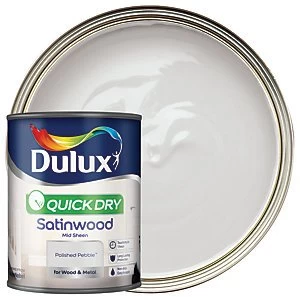 Image of Dulux Quick Dry Polished Pebble Satinwood Mid Sheen Paint 750ml