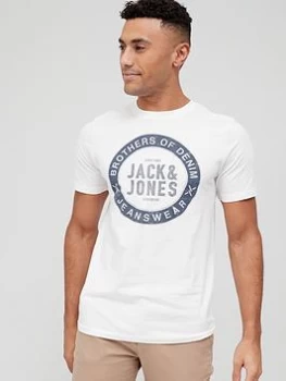 image of Jack & Jones Placement Logo T-Shirt - White Size M Men