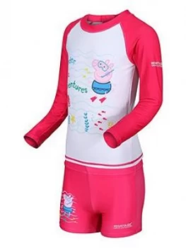 Boys, Regatta Peppa Pig Rash Suit - Pink, Size 6-12 Months