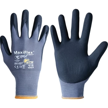 Image of 42-874 MaxiFlex Ultimate Palm-side Coated Grey/Black Gloves - Size 9
