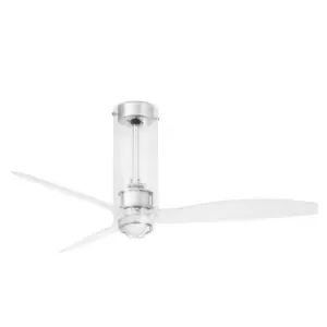 Image of Tube LED Transparent Ceiling Fan with DC Smart Motor - Remote Included, 3000K