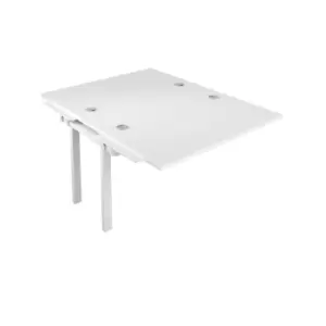 Image of Telescopic Sliding 2 Person White Bench Extension with Cable Port - 1200 X 800 - White Frame