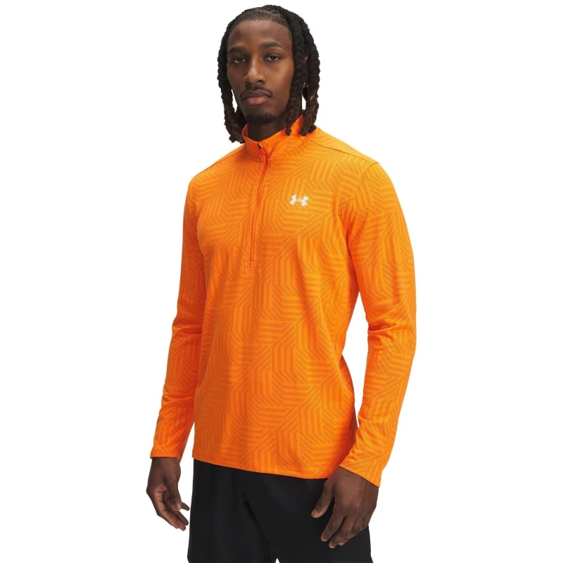Image of Under Armour Mens Tech Geotessa 1/4 Zip Fleece Orange male S