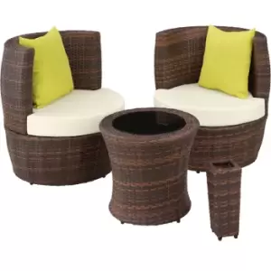 Image of Tectake Nizza Rattan Bistro Set - Brown