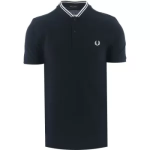 Image of Fred Perry Navy Bomber Collar Pique Polo Shirt