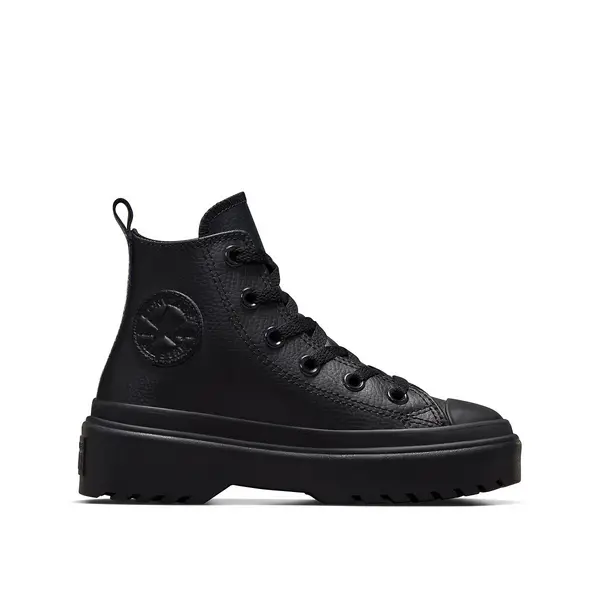 Image of Kids Lugged Lift Hi Foundational Leather High Top Trainers