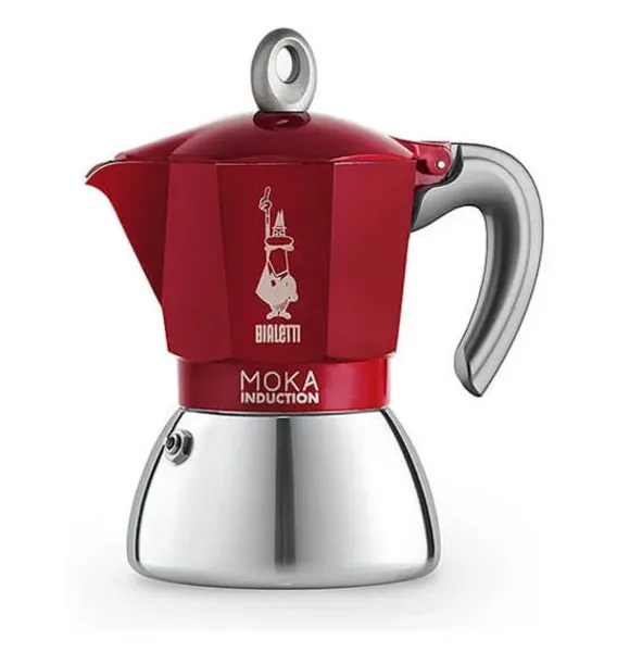 image of Bialetti New Moka 0007256 Induction 6 Cup Espresso Coffee Maker