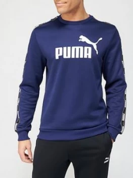 Puma Tape Poly Crew Sweat - Peacoat, Size XL, Men