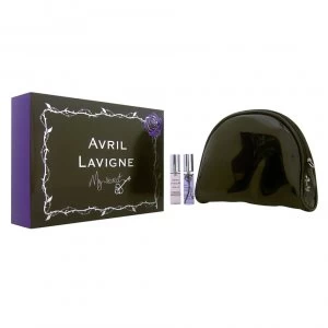 image of Avril Lavigne My Secret Gift set Black Star 10ml Eau de Parfum + Forbidden Rose 10ml Eau de Parfum + Pouch