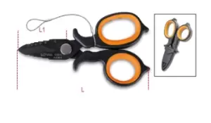 Image of Beta Tools 1128BAX-HS H-Safe Tethered Double-Acting Electricians' Scissors