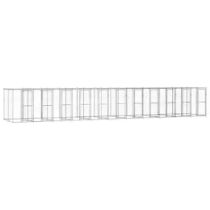 Image of Vidaxl Outdoor Dog Kennel Galvanised Steel With Roof 26.62 M