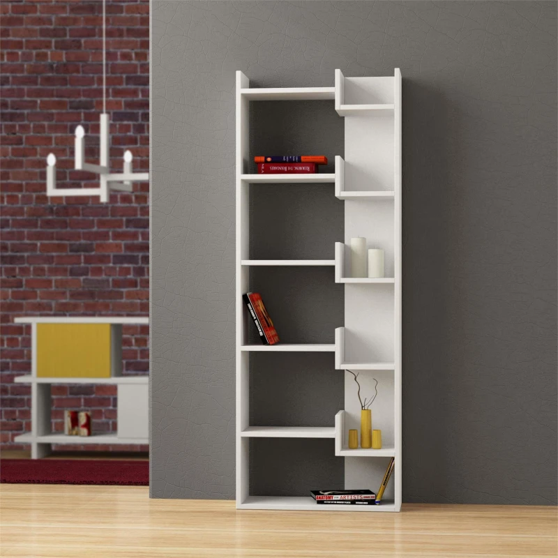 Image of DECORTIE Decortie - Oppa Modern Bookcase Display Unit Tall 162.4cm - White - White M.KT.02.11151.2