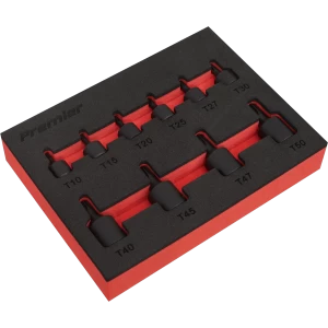 Image of Sealey 10 Piece 1/4" & 3/8" Drive Low Profile Impact Torx Socket Bit Set Combination
