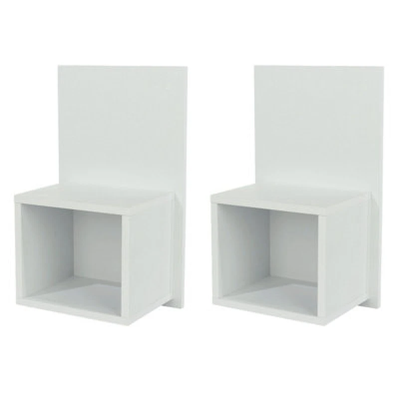 Image of Core Kelly Set of 2 Wall Hanging White Compact Bedside Table