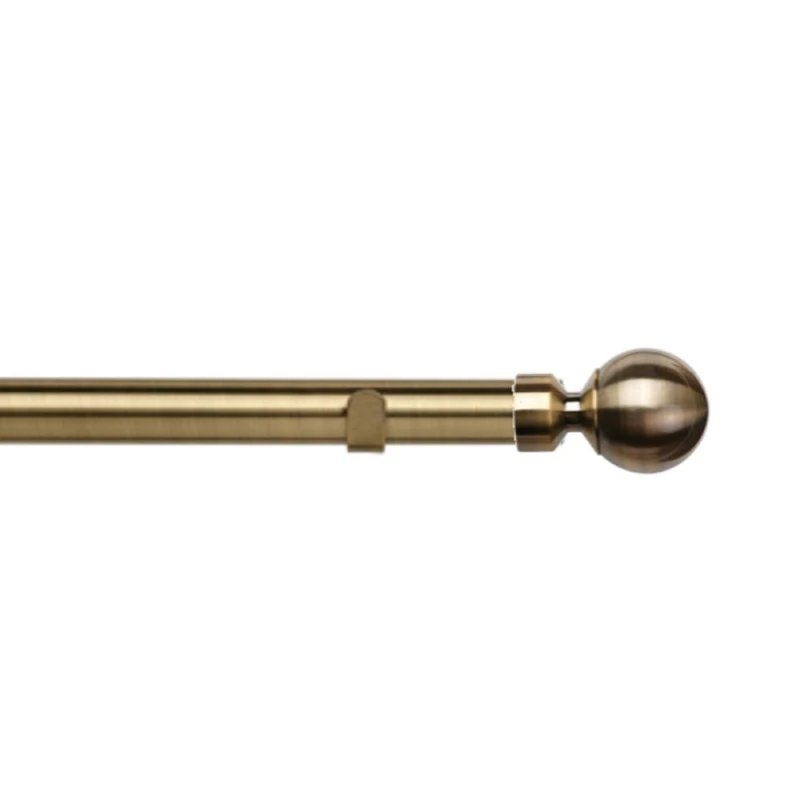 Image of New Edge Blinds 28mm Fixed Length Metal Eyelet Curtain Pole Set - Met Ball Finial in Metallics Size: 170cm Metallics Unisex 170 cm
