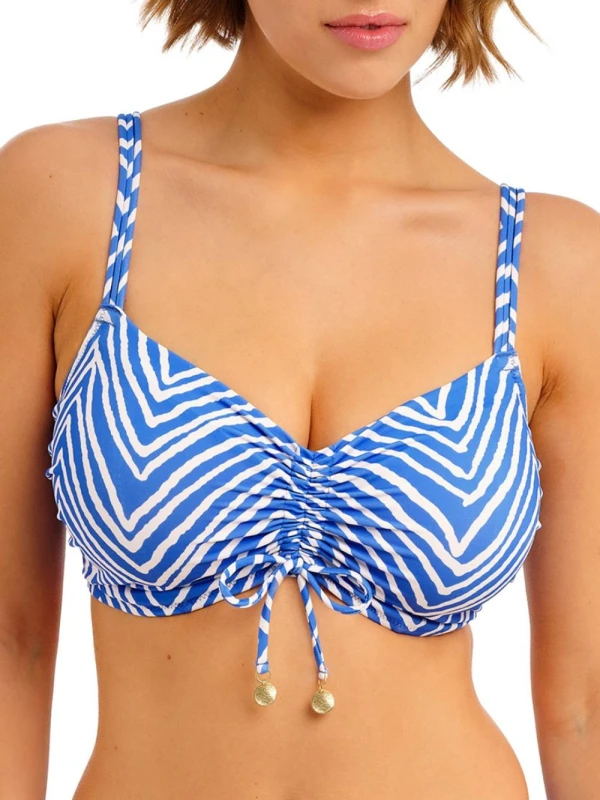 Image of Freya Womens Fiji Falls Bralette Bikini Top in Blue Size: 32E Blue Female 32E
