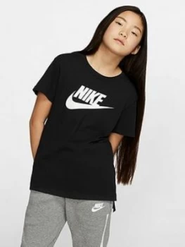 Image of Nike Sportswear Basic Futura T-Shirt - Black/White Size M 10-12 Years, Women