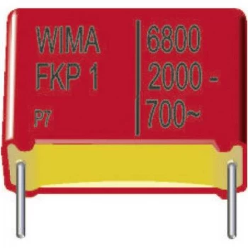 image of FKP thin film capacitor Radial lead 0.068 uF 2000 Vdc 10 37.5mm L x W x H 41.5 x 19 x 32mm Wima FKP1U026807F00KSS