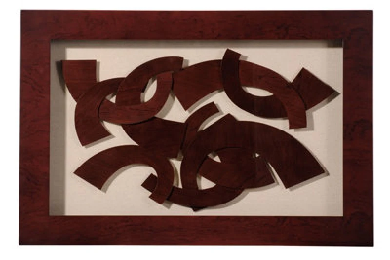 Image of Orsina Multi Curve Brown Framed Wall Art