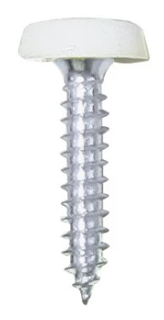Image of Number Plate Plastic Top Screw - White - Pack Of 2 PWN629 WOT-NOTS