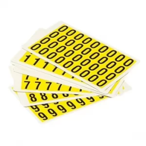 Image of Beaverswood Yellow Labels Numbers 0-9 45 x 130mm