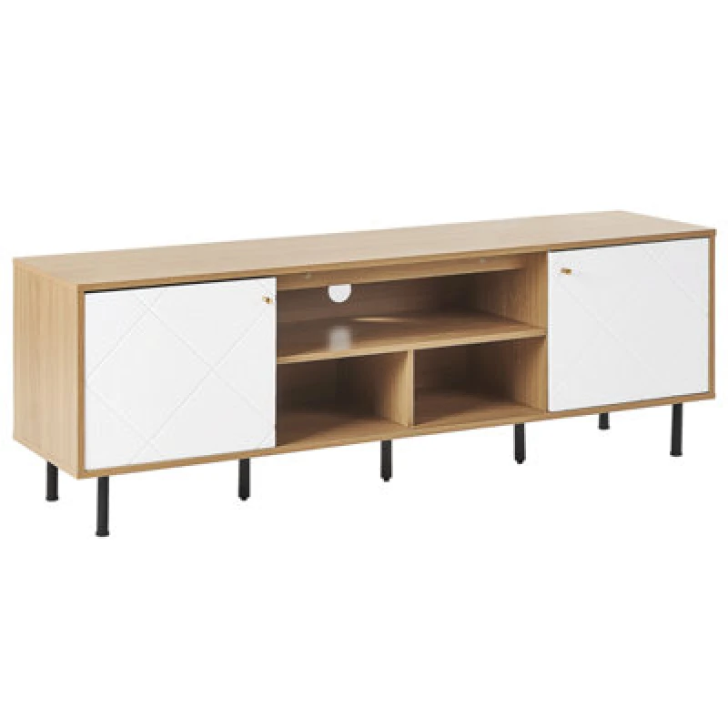 Image of Beliani TV Stand Palmer Brown/ White
