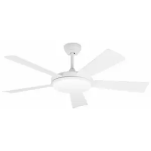 image of Faro Saona LED 5 Blade White Ceiling Fan With DC Motor Smart