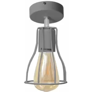 image of Helam Tube Semi Flush Light Grey 10cm