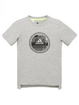 Image of Boys, adidas Youth Predator Short Sleeve T-Shirt - Grey, Size 13-14 Years