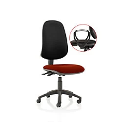 Image of Dynamic Independent Seat & Back Task Operator Chair Loop Arms Eclipse Plus XL Black Back, Ginseng Chilli Seat Without Headrest High Back