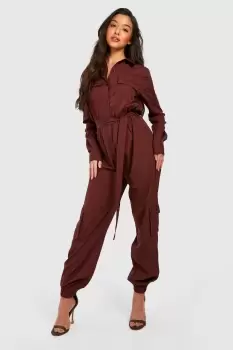 Image of Woven Utility Boiler Jumpsuit