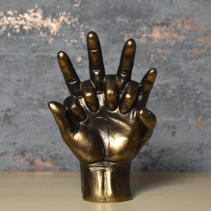 Image of Holding Hands Bronze Effect Sculpture 15cm
