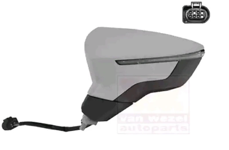 Image of VAN WEZEL 4946805 Wing mirror * HAGUS * Left, for electric mirror adjustment, primed Outside Mirror (50)
