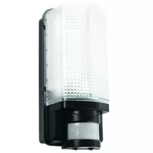 Image of BLACK IP44 Outdoor Wall Bulkhead Light & 10m PIR Motion Sensor 6W Daylight LED