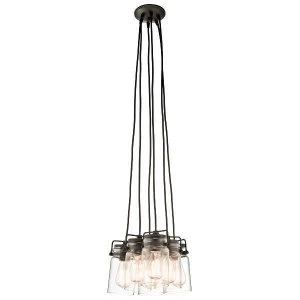 Image of 6 Light Cluster Pendant Olde Bronze, E27