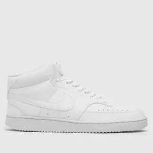 Image of Nike White Court Vision Mid Next Nature Trainers